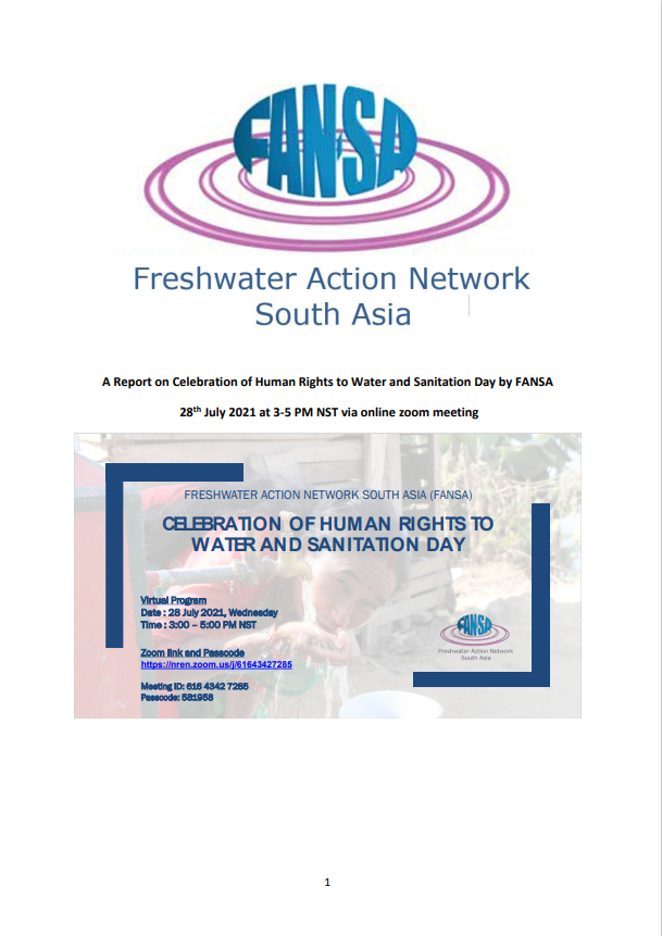 A Report on Celebration of Human Rights to Water and Sanitation Day
